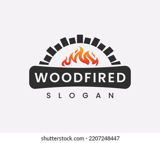 Firewood Oven Woodfired Logo. Brick Oven Pizza Logo