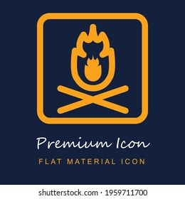 Firewood Signal premium material ui ux isolated vector icon in navy blue and orange colors