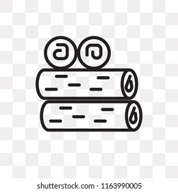 Firewood vector icon isolated on transparent background, Firewood logo concept