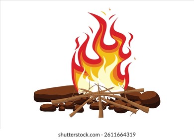 Firewood vector. isolated bonfire illustration.
