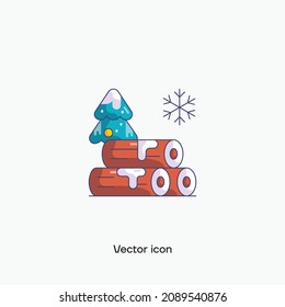 Firewood, winter vector icon illustration. Premium quality.