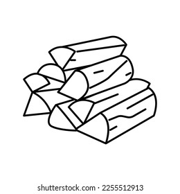 firewood wood timber line icon vector. firewood wood timber sign. isolated contour symbol black illustration
