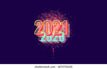 Feuerwerk 2021, Hintergrund mit viel Glück im neuen Jahr, festlicher Hintergrund, Vektordesign