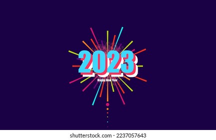 Firework 2023,Background with Happy new year festive background  vector design