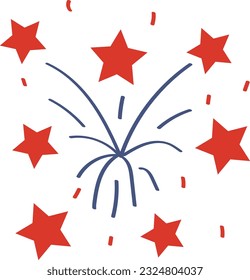 firework 4th of july clipart, 4th of July set of rainbows. Patriotic iridescent shirt design. Happy Independence day, 4th July national holiday. Usable as greeting card, banner, background