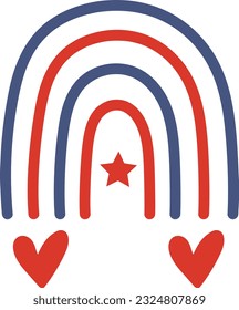 firework 4th of july clipart, 4th of July set of rainbows. Patriotic iridescent shirt design. Happy Independence day, 4th July national holiday. Usable as greeting card, banner, background