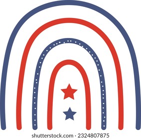 firework 4th of july clipart, 4th of July set of rainbows. Patriotic iridescent shirt design. Happy Independence day, 4th July national holiday. Usable as greeting card, banner, background