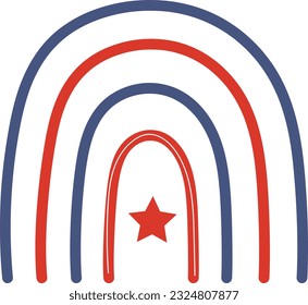 firework 4th of july clipart, 4th of July set of rainbows. Patriotic iridescent shirt design. Happy Independence day, 4th July national holiday. Usable as greeting card, banner, background