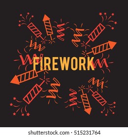 Firework background company logo design vector illustration