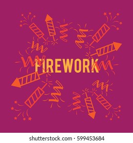 Firework background company logo design illustration