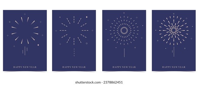 firework background in night.Editable vector illustration for postcard,banner