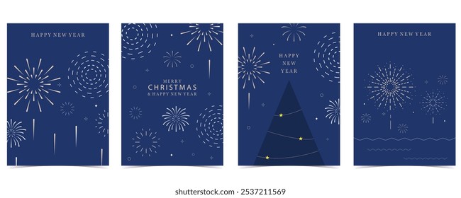 firework background in night.Editable vector illustration for a4 vertical design