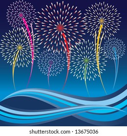 Firework Background Vector