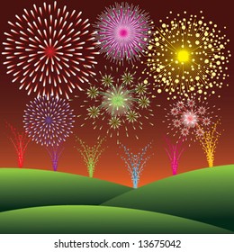 Firework Background Vector