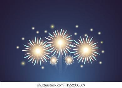 firework background to welcome the celebration of the new year 2020