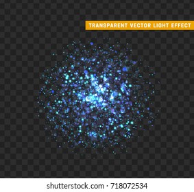 Firework blue isolated. Xmas decoration. Holiday design element. Bright realistic firework with transparent background effect. vector illustration