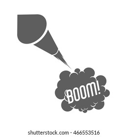 firework boom bubble celebration explosion icon. Isolated and silhouette illustration. Black and White colored. Vector graphic