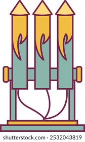 Firework bottle rocket launch color line icon