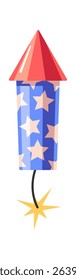 Firework burning fuse American firecracker