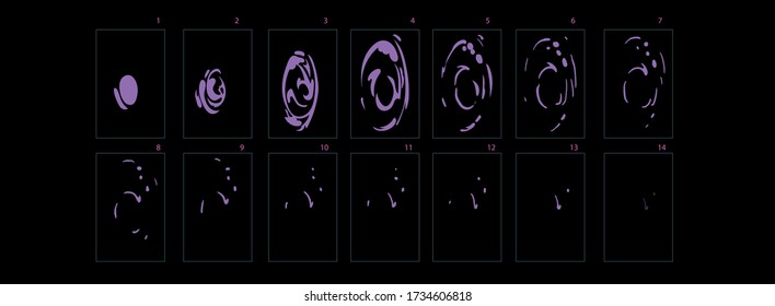 Firework burst effect. Firework explosion animation effect. Firework sprite sheet for games, cartoon or animation. vector style animation.-vector