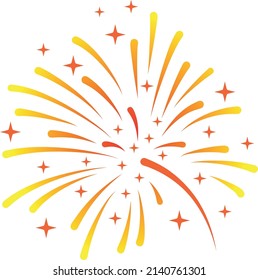 Firework bursting in sky. Colorful explosion. Joy symbol