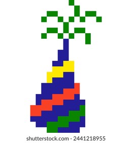 Firework cartoon icon in pixel style