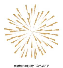 Firework celebration festival icon. Beautiful happy gold bright light holiday festive fire. Vector illustration isolated design