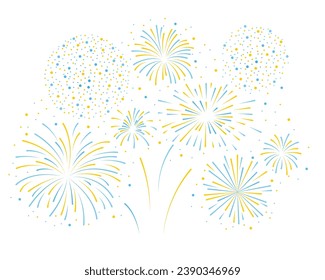 celebración de fuegos artificiales, feliz año nuevo 