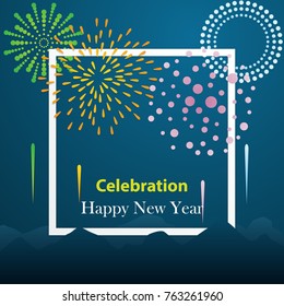 firework celebration, happy new year 2018