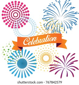 firework celebration, happy new year 2018