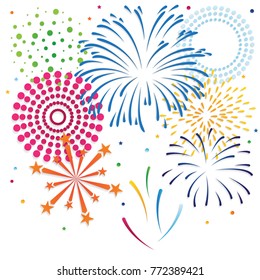 firework celebration, happy new year 2018