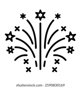 Firework Celebration Icon Representing Success, Achievement, and Festivity