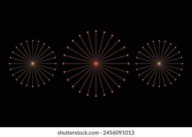Firework celebration new year eve background independence light colorful black sky celebrate | Realistic fireworks border illustration, Colorful of fireworks in holiday new year festival on black sky.