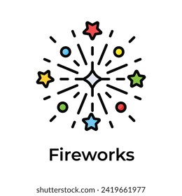 Firework celebration vector design, modern style