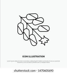 Firework, China, Chinese, Firecracker Vector Line Icon. Vector Icon Template background