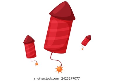 Diseño de pegatinas de Año Nuevo chino para fuegos artificiales