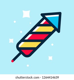 Firework Christmas Colored Icon Firework - Vector