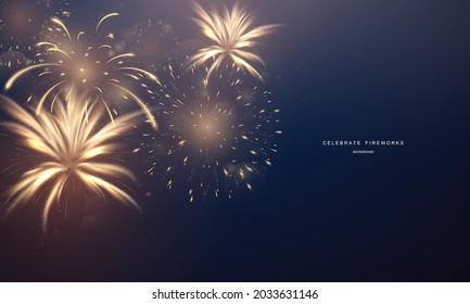 firework and christmas themed Celebration party 2022 Happy New Year background design.