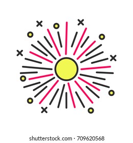 Firework color icon. Pyrotechnics, firecrackers. Isolated vector illustration