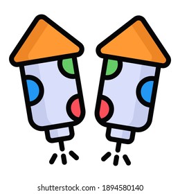 firework  colored line icon isolated