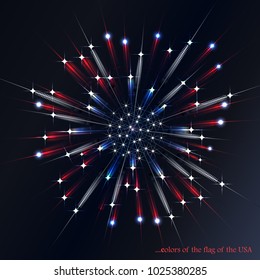 Firework in the colors of the American flag