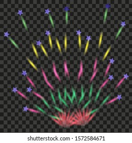 Firework in the colors of the American flag