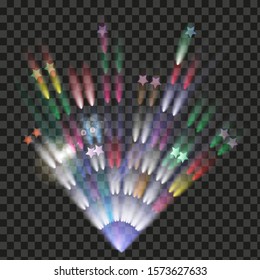 Firework in the colors of the American flag