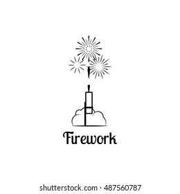 Firework company logo design on white background. Vector illustration