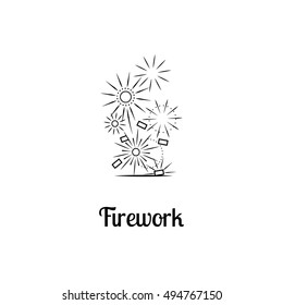 Firework company logo design on white background. Vector illustration