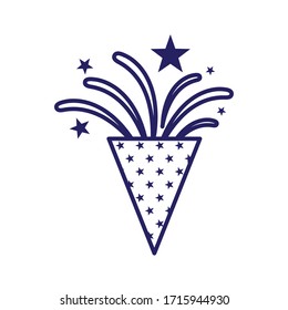 Firework cone line style icon design, Celebration festival event holiday party anniversay explosion and festive theme Vector illustration