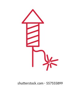 firework cracker splash rocket line icon 