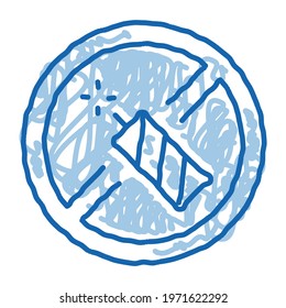 firework crossed out sign sketch icon vector. Hand drawn blue doodle line art firework crossed out sign sign. isolated symbol illustration