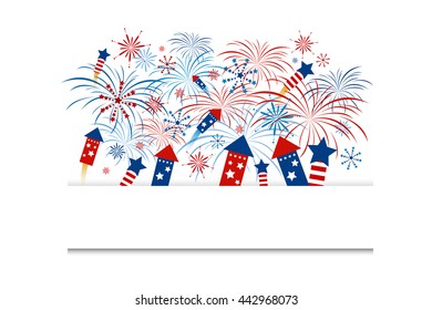 Firework design for 4 july USA independence day