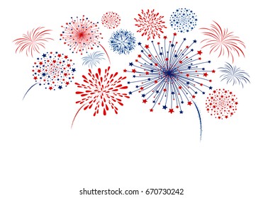 Firework design isolated on white background vector illustration